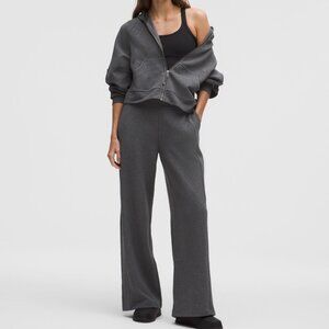 Scuba Mid-Rise Wide-Leg Pant Waffle